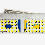 Slim Wallet Yellow Dots - Open Wallet Inside Design