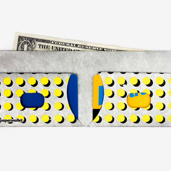 Slim Wallet Yellow Dots - Open Wallet Inside Design
