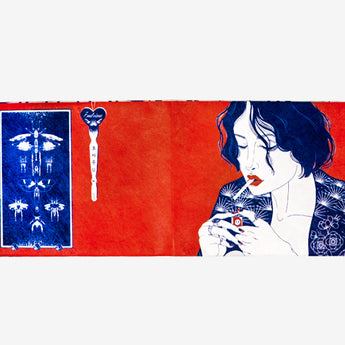 Slim Wallet Red Room - Open Wallet Outside Design