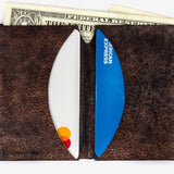 Micro Wallet Brown Leather - Open Wallet Inside Design