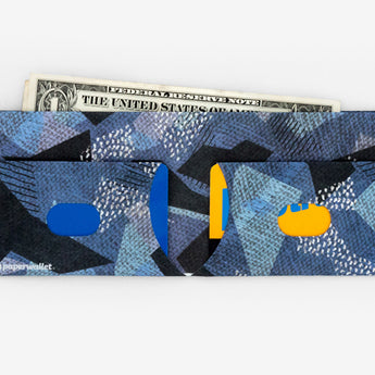 Slim Wallet Blue Camo - Open Wallet Inside Design