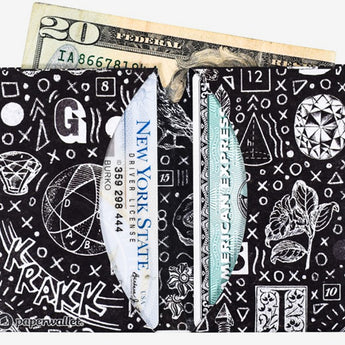 Micro Wallet Black Cat - Open Wallet Inside Design