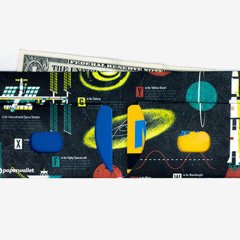 Slim Wallet Space Alphabet - Open Wallet Inside Design