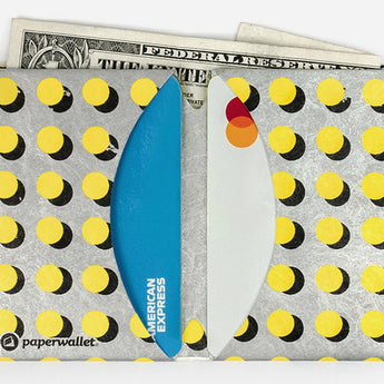 Micro Wallet Yellow Dots - Open Wallet Inside Design