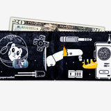 Slim Wallet Fizzy Static - Open Wallet Inside Design with cards and cash