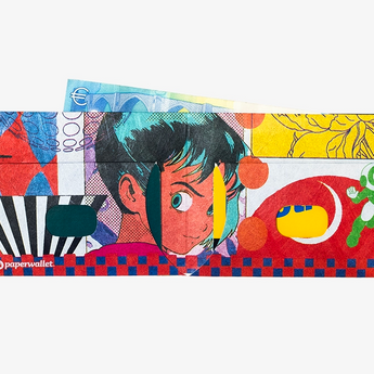 Slim Wallet OVERLAYERS BLOSSOM - Open Wallet Inside Design with cards and cash