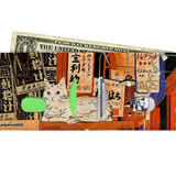 Slim Wallet Fish market in the dawn glow - Open Wallet Inside Design with cards and cash