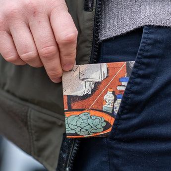 Slim Wallet Fish market in the dawn glow - Wallet Finder Card Upsell with wallet design