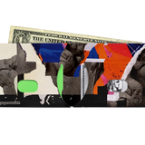 Slim Wallet Memory Glitch - Open Wallet Inside Design with cards and cash