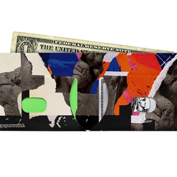 Slim Wallet Memory Glitch - Open Wallet Inside Design with cards and cash