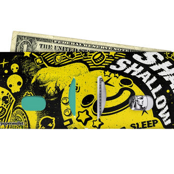 Slim Wallet Leave Me To Rot In Peace - Open Wallet Inside Design with cards and cash