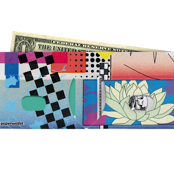 Slim Wallet Bloomscape - Open Wallet Inside Design with cards and cash