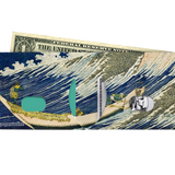 Slim Wallet The Great Wave - Open Wallet Inside Design with cards and cash