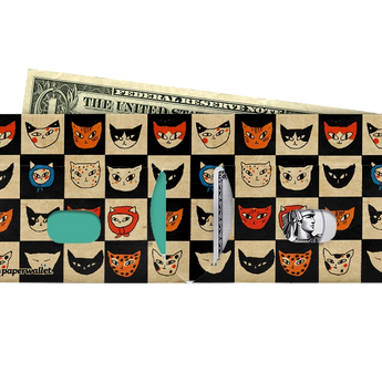 Slim Wallet Cat Bingo - Open Wallet Inside Design with cards and cash