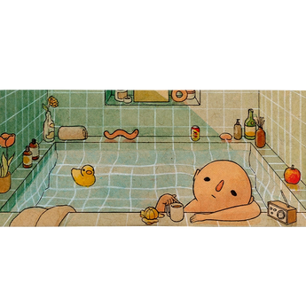 Slim Wallet Afternoon Bath - Open Wallet Outside Design