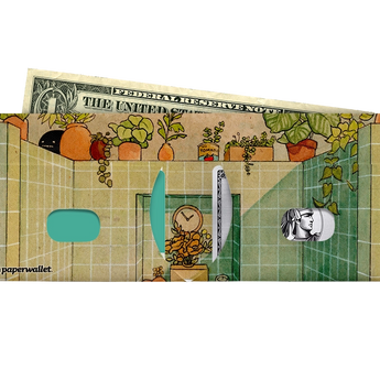 Slim Wallet Afternoon Bath - Open Wallet Inside Design with cards and cash