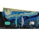 Slim Wallet The Starry Night - Open Wallet Inside Design with cards and cash