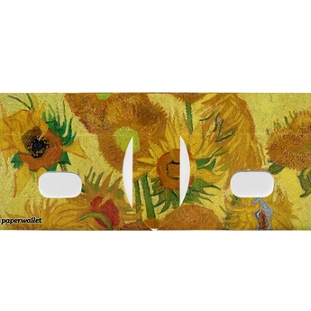 Slim Wallet Sunflowers - Open Wallet Inside Design