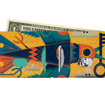 Slim Wallet Bird & Cat - Open Wallet Inside Design with cards and cash