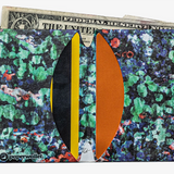 Micro Wallet Water Flower - Open Wallet Inside Design with cards and cash