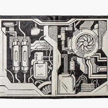 Micro Wallet Cyber Sun - Open Wallet Outside Design