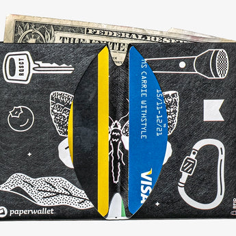 Micro Wallet Nordic Trails - Open Wallet Inside Design with cards and cash
