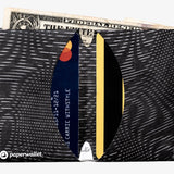Micro Wallet Ripples Black - Open Wallet Inside Design with cards and cash