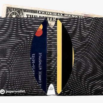 Micro Wallet Ripples Black - Open Wallet Inside Design with cards and cash