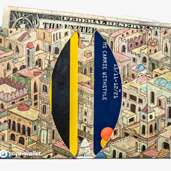 Micro Wallet Pocket Rooftops - Open Wallet Inside Design with cards and cash