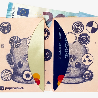 Micro Wallet Assortment Of Drawings - Open Wallet Inside Design with cards and cash