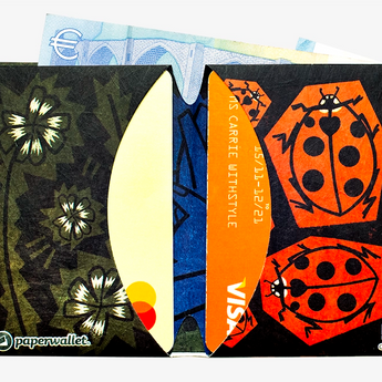 Micro Wallet Super-Duperstitious - Open Wallet Inside Design with cards and cash