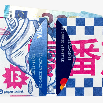 Micro Wallet Checked & Candies - Open Wallet Inside Design with cards and cash