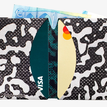 Micro Wallet Monochrome Delta - Open Wallet Inside Design with cards and cash