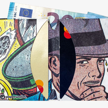 Micro Wallet Comic Strip - Open Wallet Inside Design with cards and cash