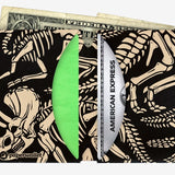 Micro Wallet Dino Skeletons - Open Wallet Inside Design with cards and cash