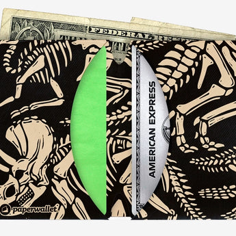 Micro Wallet Dino Skeletons - Open Wallet Inside Design with cards and cash