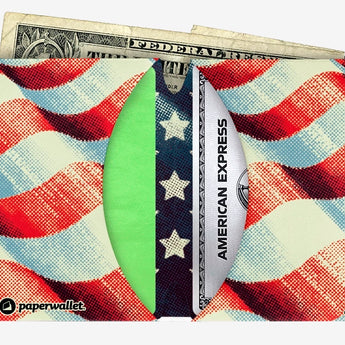 Micro Wallet US of A - Open Wallet Inside Design with cards and cash