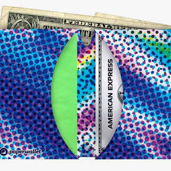 Micro Wallet Prismatic Pulse - Open Wallet Inside Design with cards and cash