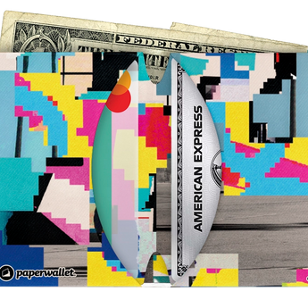 Micro Wallet Fragments of Venice - Open Wallet Inside Design with cards and cash