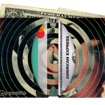 Micro Wallet Color Mechanics - Open Wallet Inside Design with cards and cash
