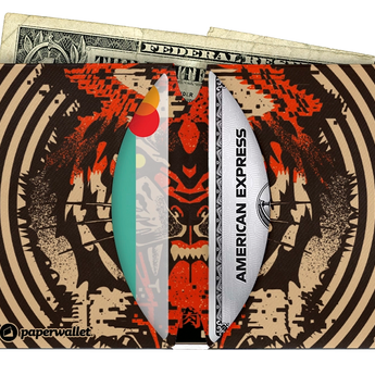 Micro Wallet Tiger - Open Wallet Inside Design with cards and cash