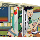 Micro Wallet Midnight Gyoza - Open Wallet Inside Design with cards and cash