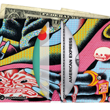 Micro Wallet Mysterious Woman - Open Wallet Inside Design with cards and cash