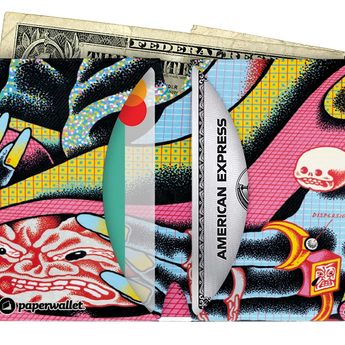 Micro Wallet Mysterious Woman - Open Wallet Inside Design with cards and cash