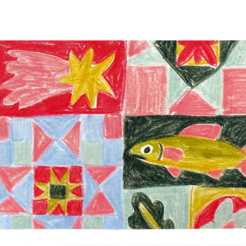 Micro Wallet Garden Quilt - Open Wallet Outside Design