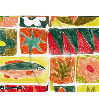 Micro Wallet Garden Quilt - Open Wallet Inside Design