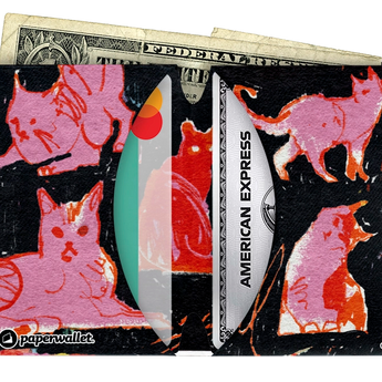 Micro Wallet Meow - Open Wallet Inside Design with cards and cash