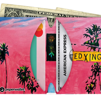Micro Wallet Little California - Open Wallet Inside Design with cards and cash