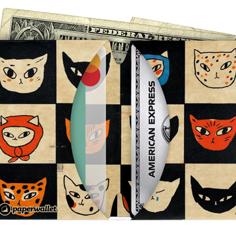 Micro Wallet Cat Bingo - Open Wallet Inside Design with cards and cash