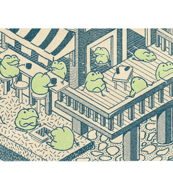 Micro Wallet Frog Hotel - Open Wallet Outside Design